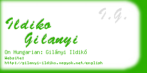 ildiko gilanyi business card